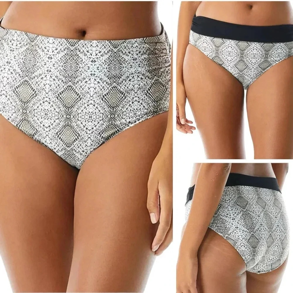NWT COCO REEF Impulse Rollover Waist High Waisted Bikini Bottoms Size L